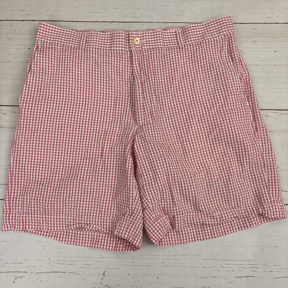 Southern Tide Shorts Seersucker  Red Gingham Size 35